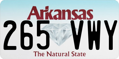 AR license plate 265VWY
