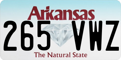 AR license plate 265VWZ