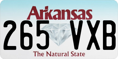 AR license plate 265VXB