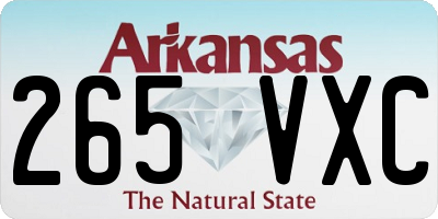 AR license plate 265VXC