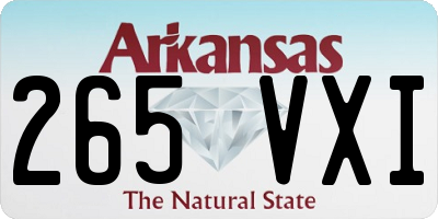 AR license plate 265VXI