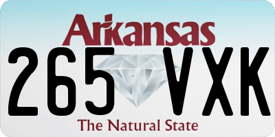 AR license plate 265VXK