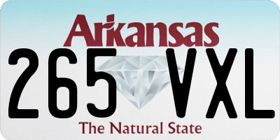 AR license plate 265VXL
