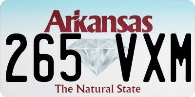 AR license plate 265VXM