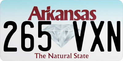 AR license plate 265VXN