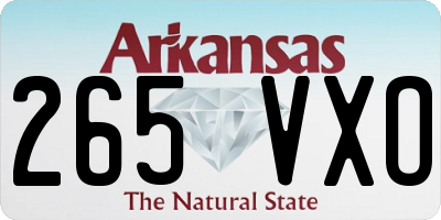 AR license plate 265VXO
