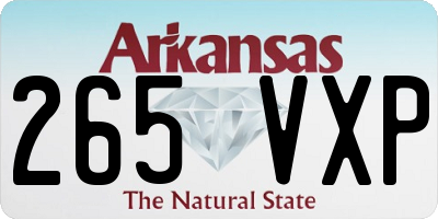 AR license plate 265VXP