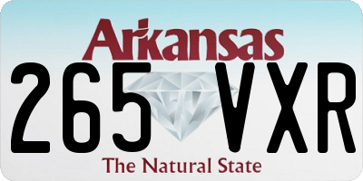 AR license plate 265VXR