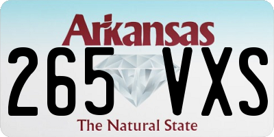AR license plate 265VXS