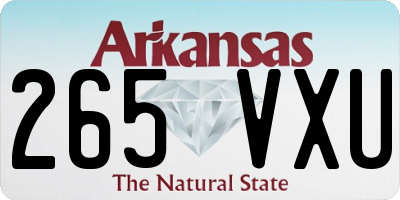 AR license plate 265VXU