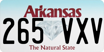 AR license plate 265VXV