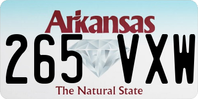 AR license plate 265VXW