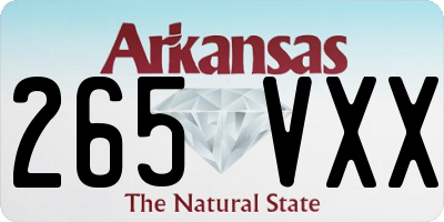 AR license plate 265VXX