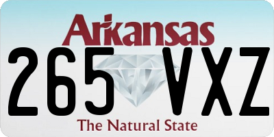 AR license plate 265VXZ