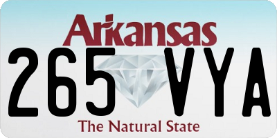 AR license plate 265VYA