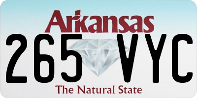 AR license plate 265VYC