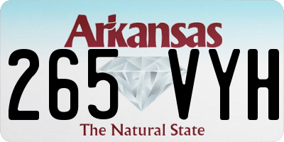 AR license plate 265VYH