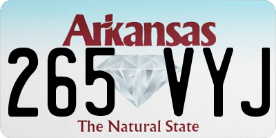 AR license plate 265VYJ