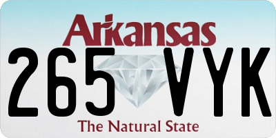 AR license plate 265VYK