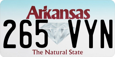 AR license plate 265VYN