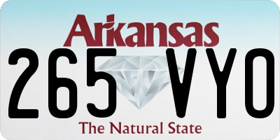 AR license plate 265VYO