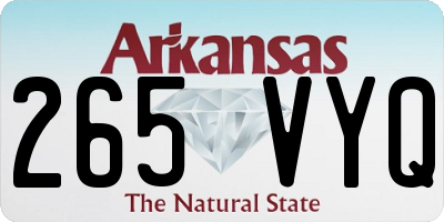 AR license plate 265VYQ