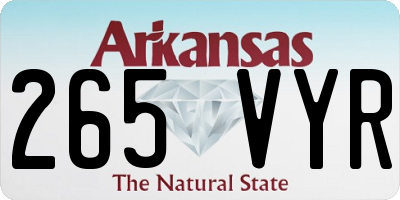 AR license plate 265VYR
