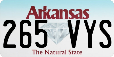 AR license plate 265VYS