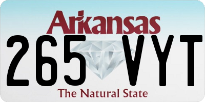 AR license plate 265VYT