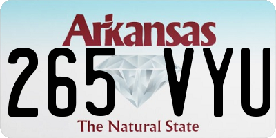 AR license plate 265VYU