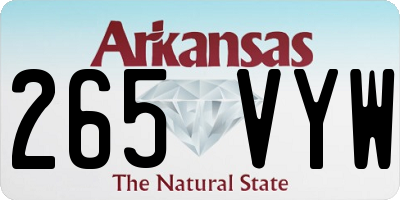 AR license plate 265VYW