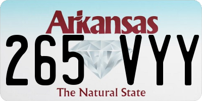 AR license plate 265VYY