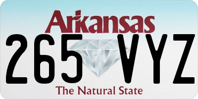 AR license plate 265VYZ