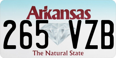 AR license plate 265VZB