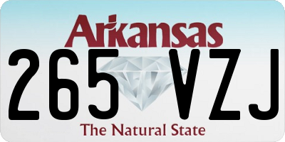 AR license plate 265VZJ