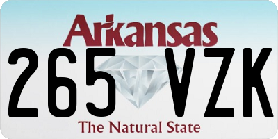 AR license plate 265VZK
