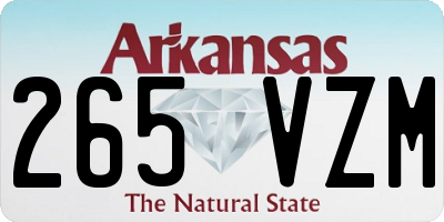 AR license plate 265VZM