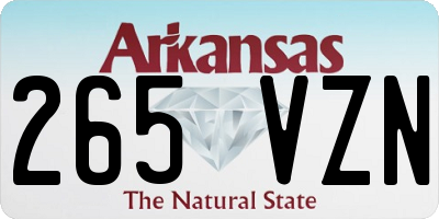 AR license plate 265VZN