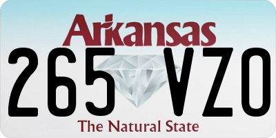 AR license plate 265VZO