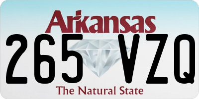 AR license plate 265VZQ