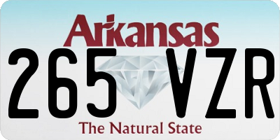 AR license plate 265VZR