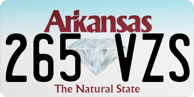 AR license plate 265VZS