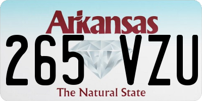 AR license plate 265VZU