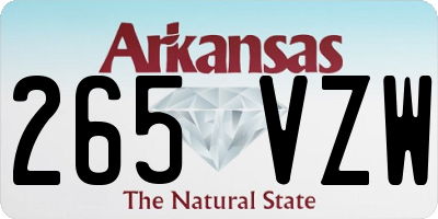 AR license plate 265VZW