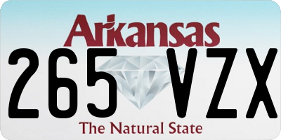AR license plate 265VZX