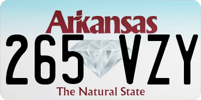 AR license plate 265VZY