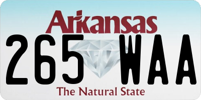 AR license plate 265WAA