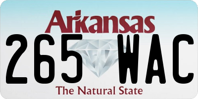 AR license plate 265WAC