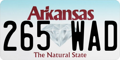 AR license plate 265WAD