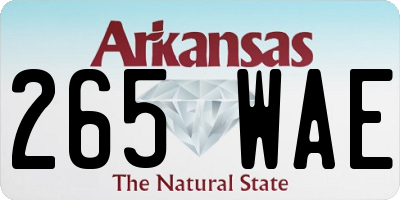 AR license plate 265WAE